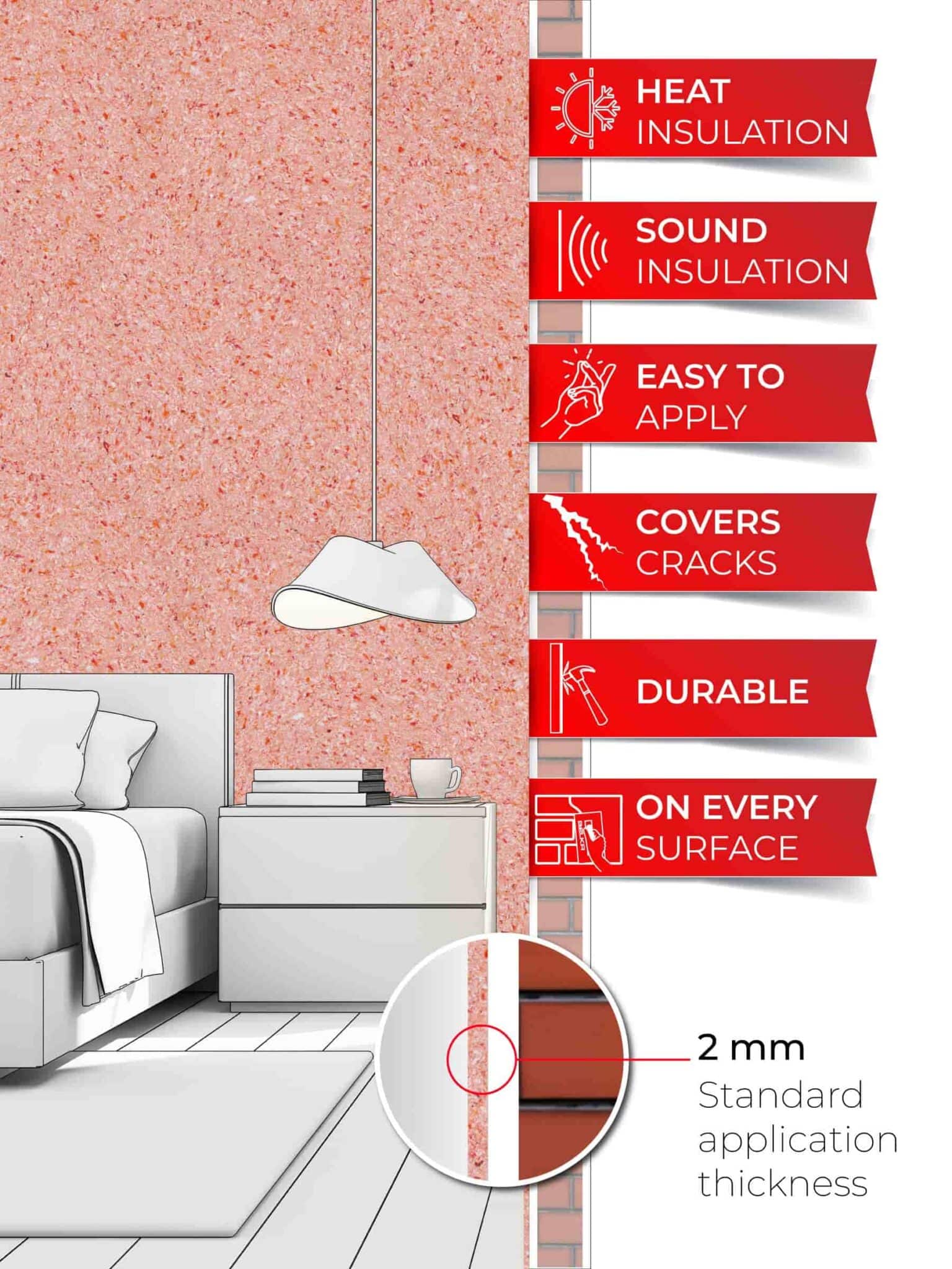Belka B24 - Salmon Pink Wallpaper Eco Stylish Wall Covering