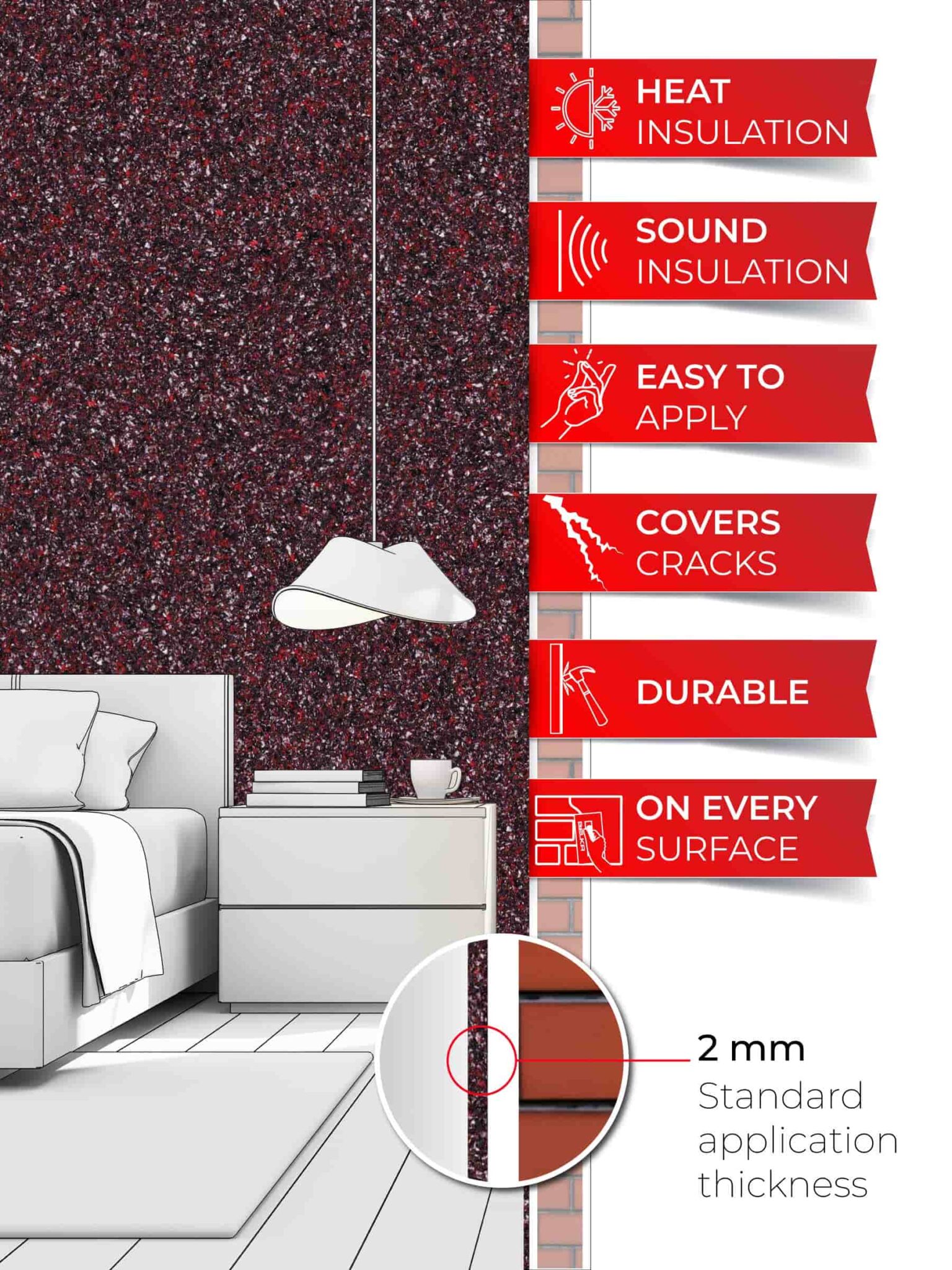 Belka B51 - Dark Red Wallpaper Natural Stylish Wall Covering